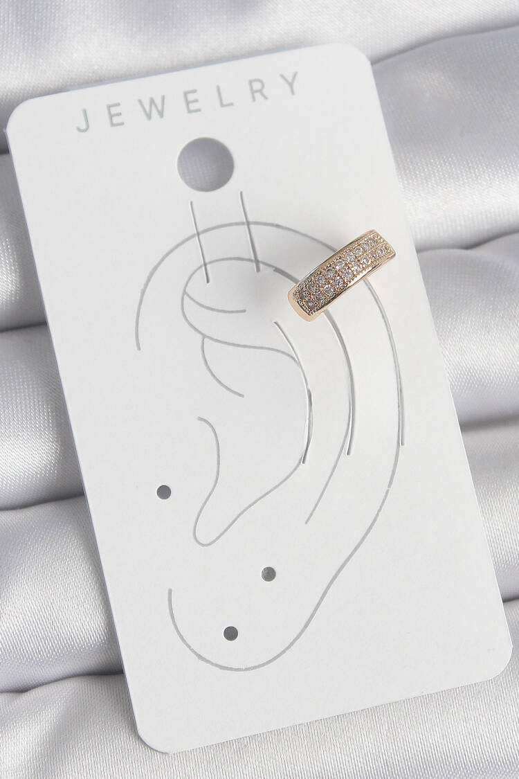Brass Gold Color Zircon Stone Women's Cartilage Earrings