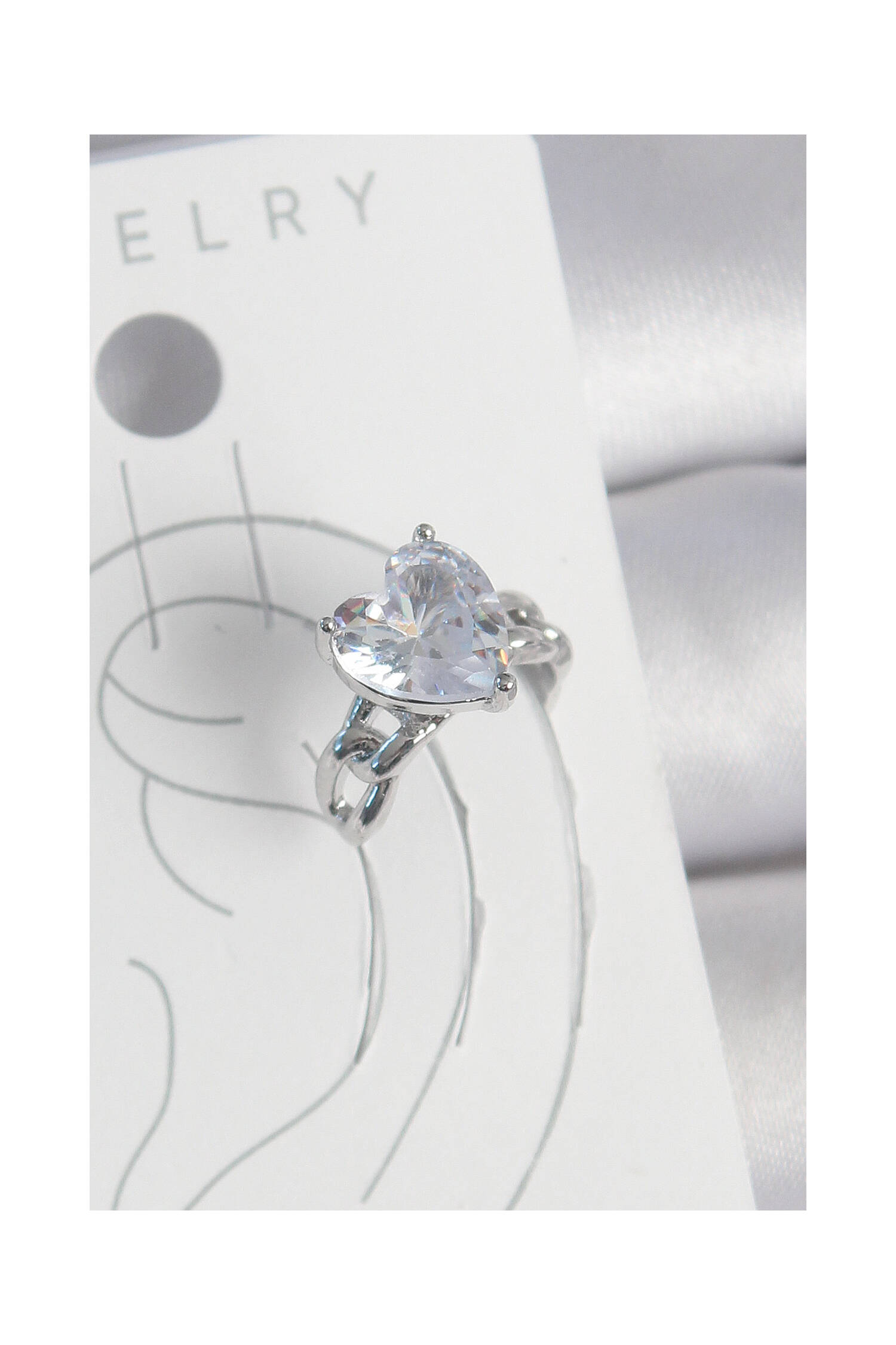 Brass Silver Color Zircon Stone Heart Model Female Cartilage Earrings - Brand: Ebijuteri - Women's Clothing Wholesale - Globality Store