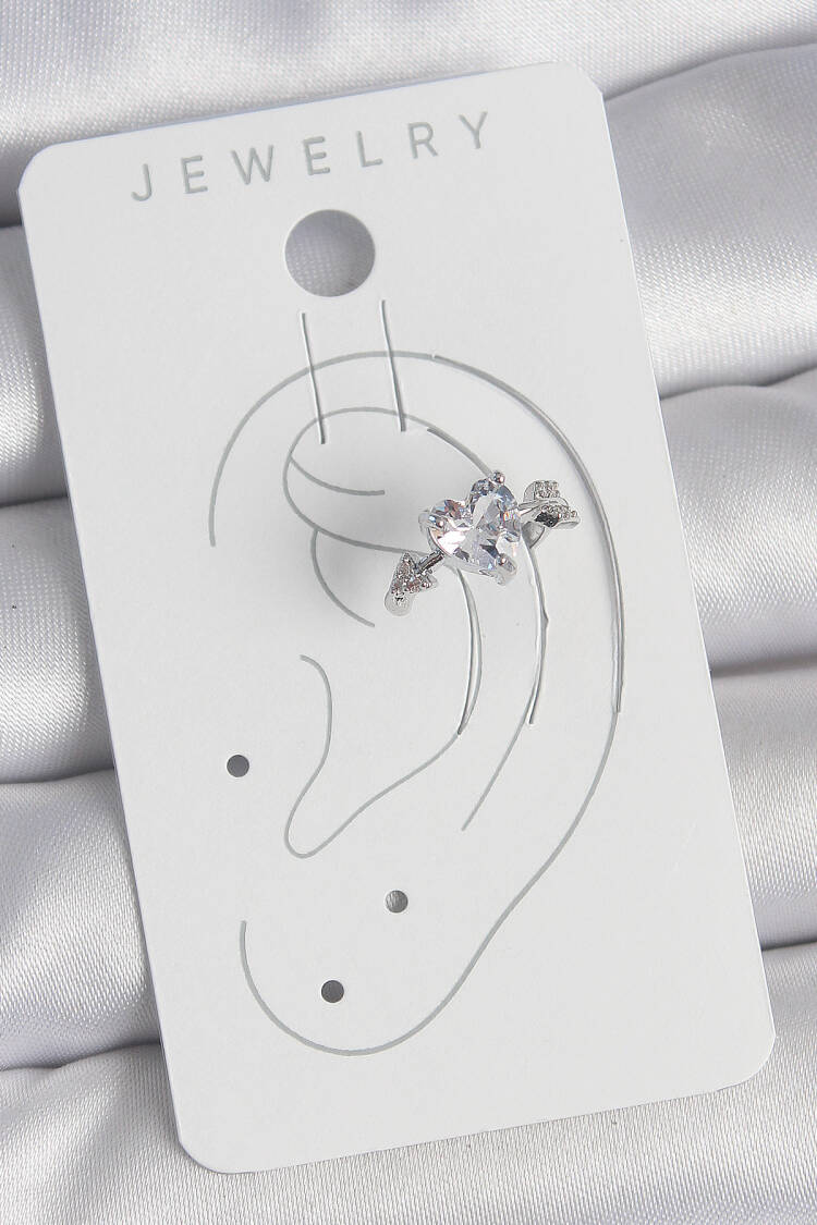 Brass Silver Color Zircon Stone Star Model Women Cartilage Earrings