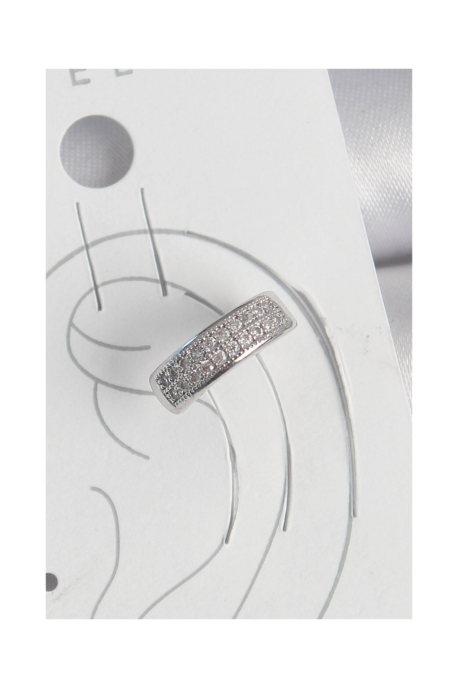 Brass Silver Color Zircon Stone Cartilage Model Women Earrings - Brand: Ebijuteri - Women's Clothing Wholesale - Globality Store