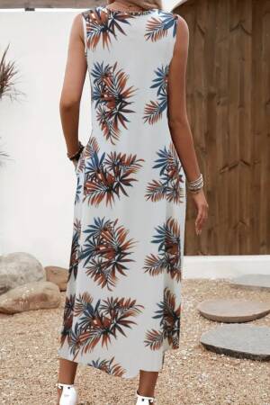 Women's Strappy Round Neck Pocket Patterned Suprem Dress - Brand: Janes - Women's Clothing Wholesale - Globality Store