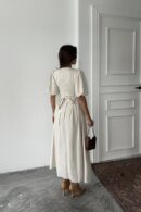 WholesaleBack Tie Ruffle Linen Dress - Brand: Elisa - Women's Clothing Wholesale - Globality Store