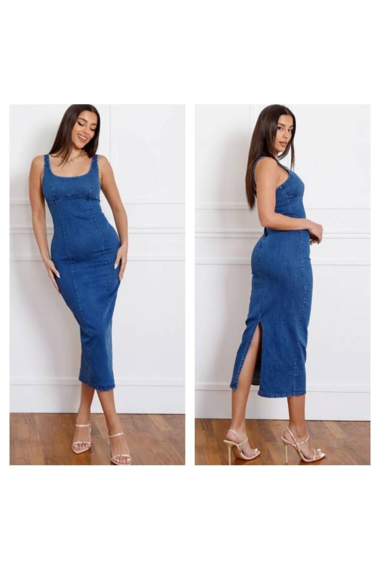Denim Dress - Brand: My Jest Fashion - Women's Clothing Wholesale - Globality Store