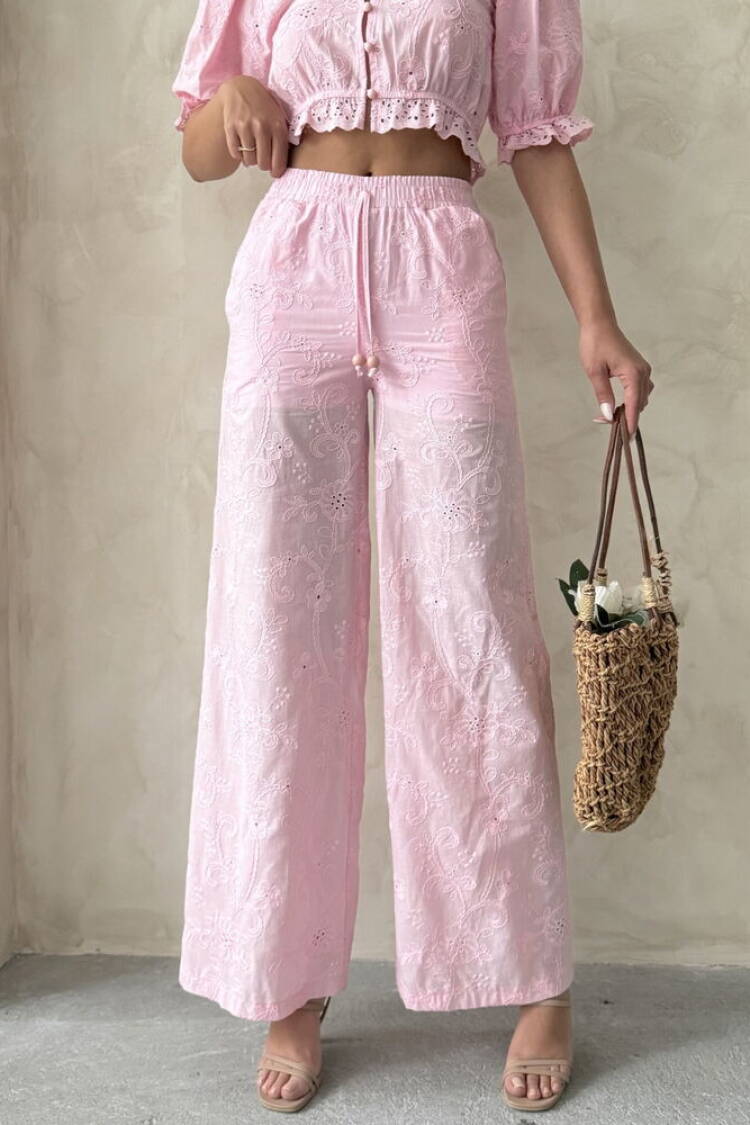 Embroidered Pants -|