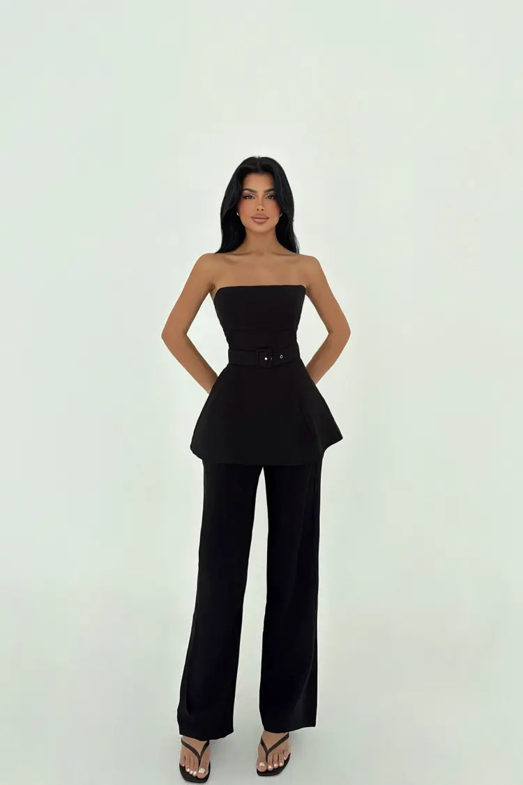 Belt Detail Trouser Suit - Brand: EYYO ATELIER - Women's Clothing Wholesale - Globality Store