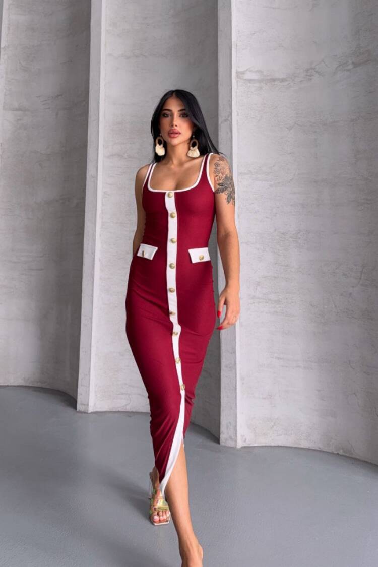 Ottoman Button Dress - Brand: Ezgi Nisantasi - Women's Clothing Wholesale - Globality Store