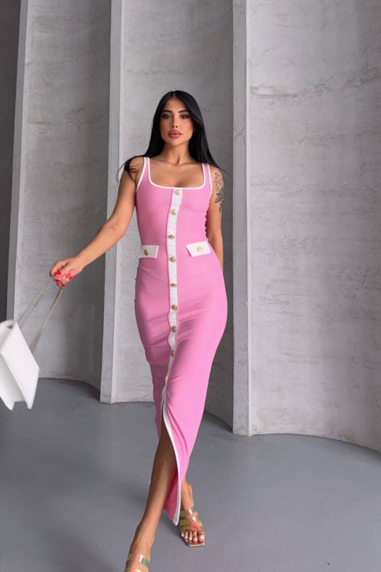 Ottoman Button Dress - Brand: Ezgi Nisantasi - Women's Clothing Wholesale - Globality Store