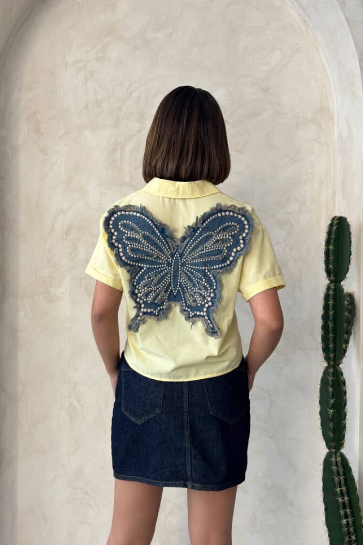 Butterfly Detailed Wholesale Shirt|