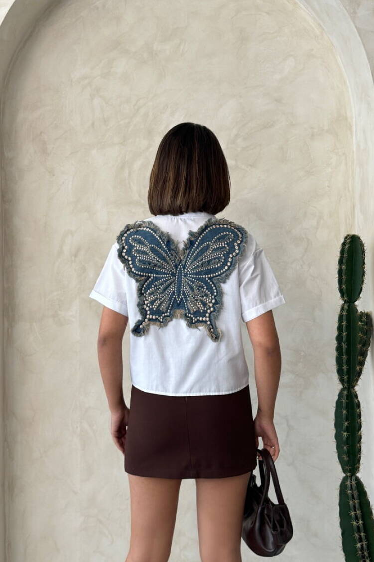Butterfly Detailed Wholesale Shirt|