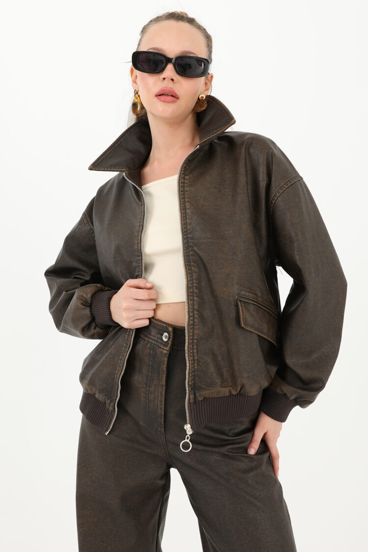Women's Wash Leather Jacket - Brand: SOUL - Women's Clothing Wholesale - Globality Store