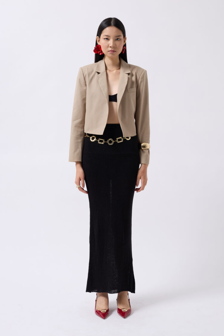 Crop Linen Blazer Jacket