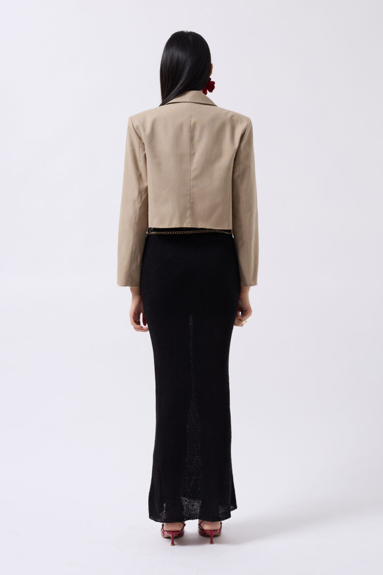 Crop Linen Blazer Jacket