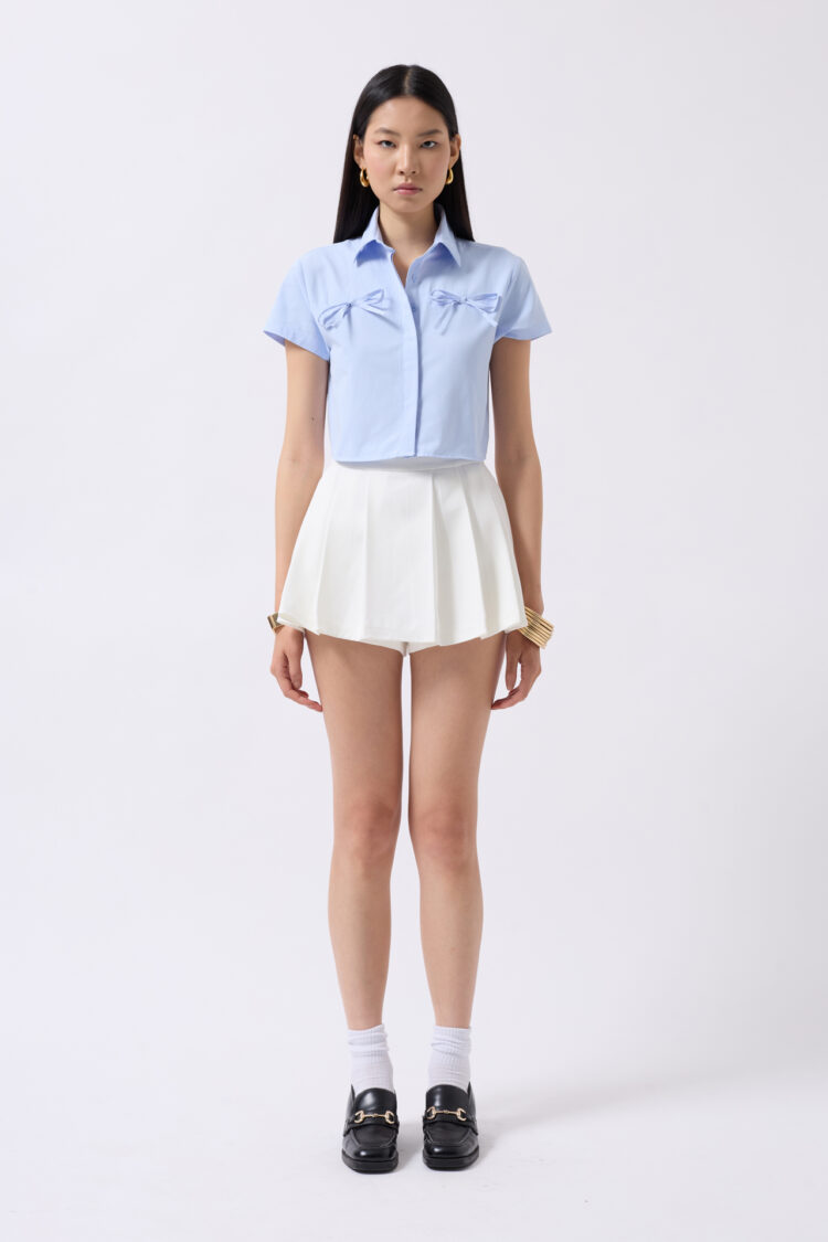 Ribbon Detail Crop Shirt
