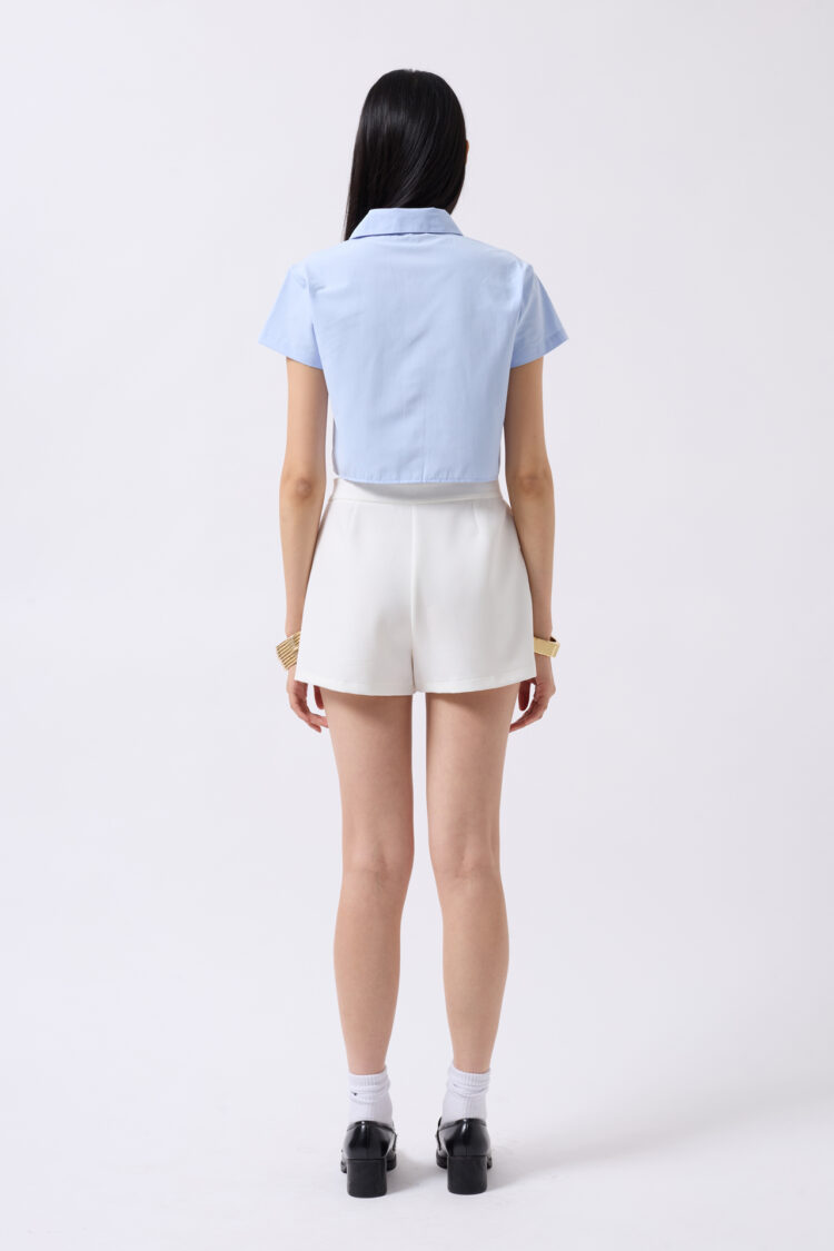 Ribbon Detail Crop Shirt