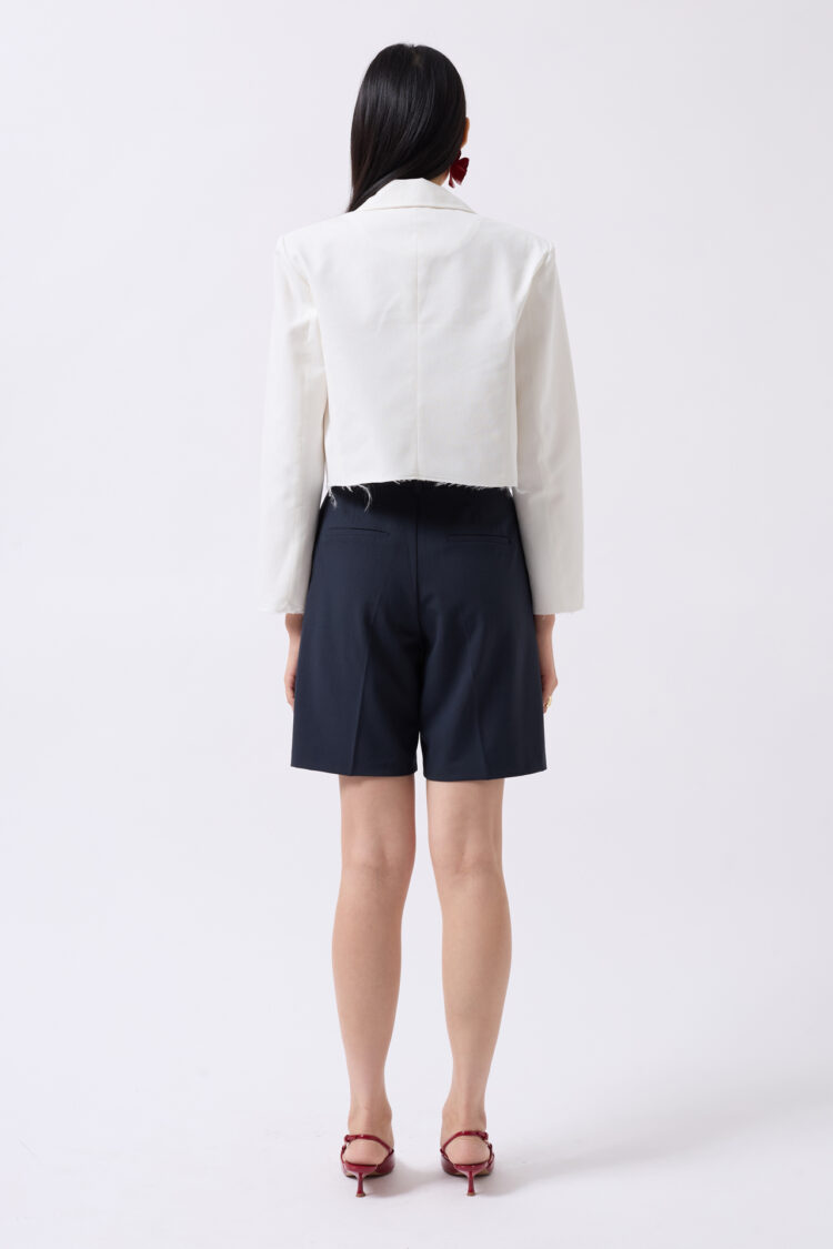 Crop Linen Blazer Jacket