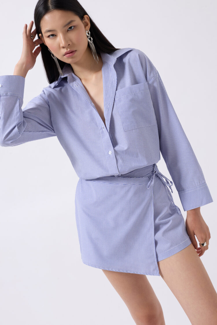 Tie Detail Skirt - Navy - Brand: Black Fashion - Women's Clothing Wholesale - Globality Store