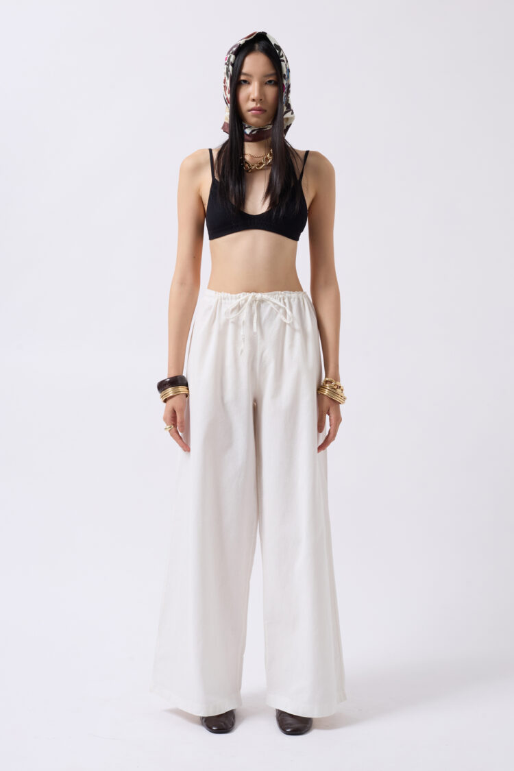 Lace Detail Cotton Pants