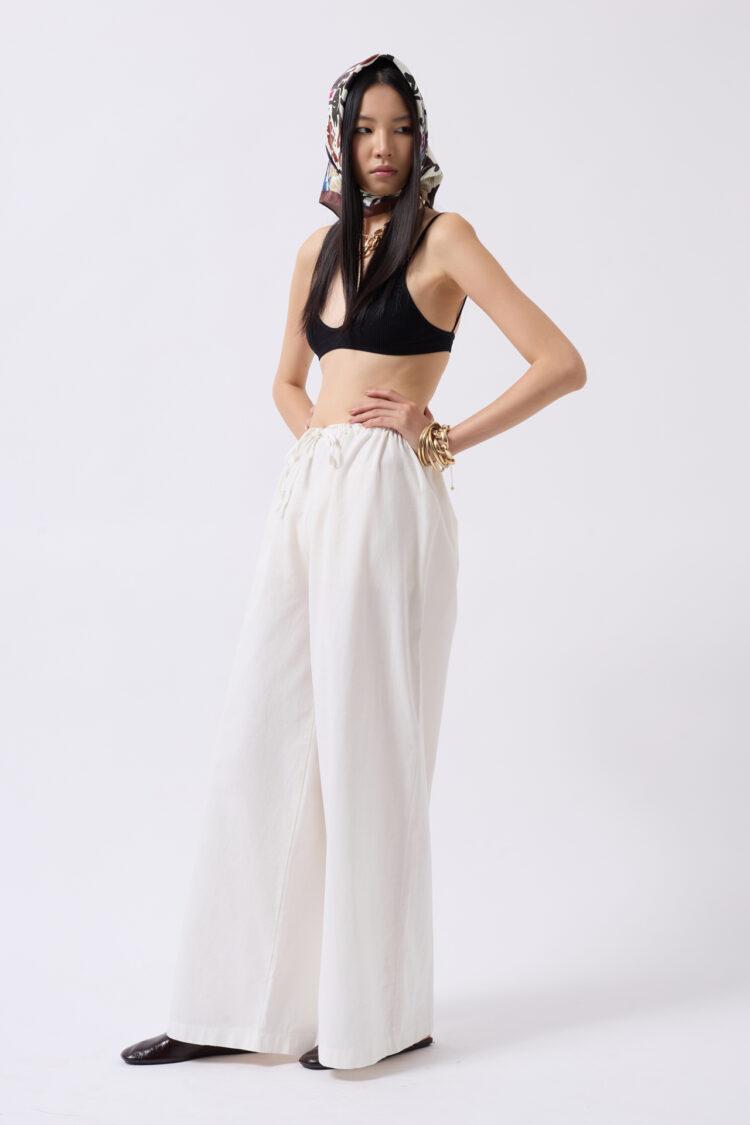 Lace Detail Cotton Pants