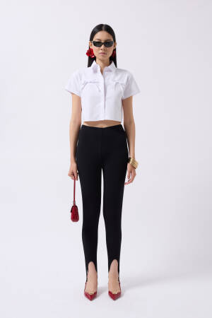 Ribbon Detail Crop Shirt - Brand: Black Fashion - Women's Clothing Wholesale - Globality Store
