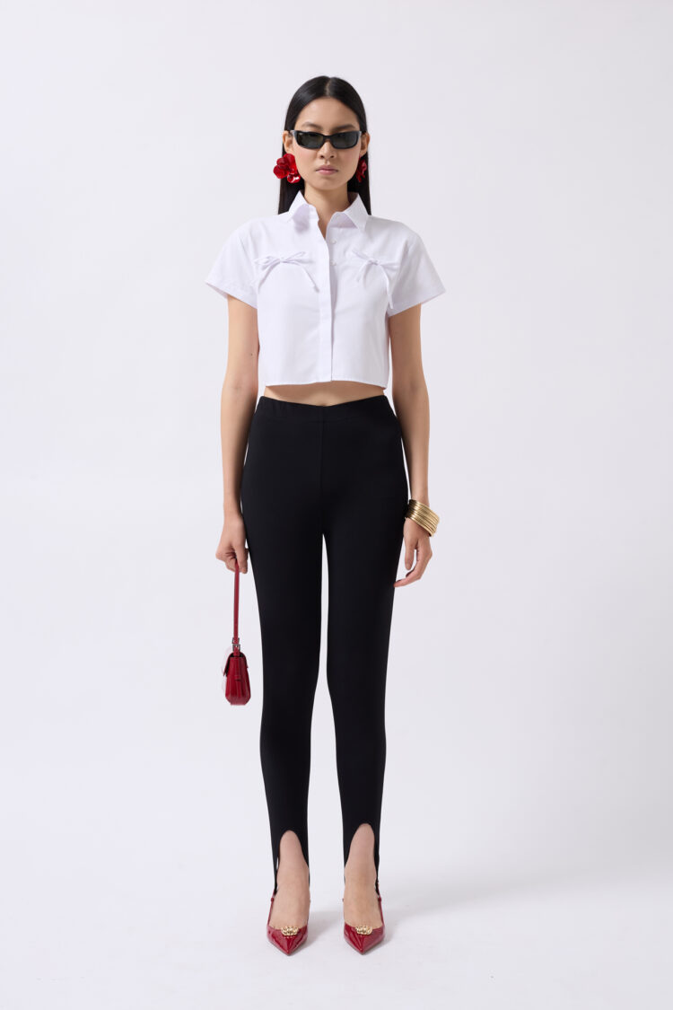 Ribbon Detail Crop Shirt