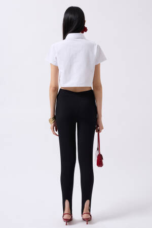 Ribbon Detail Crop Shirt - Brand: Black Fashion - Women's Clothing Wholesale - Globality Store