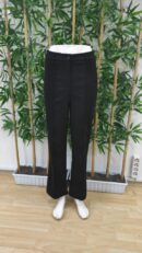 Women's High Waist Ribbed Imported Crepe Pants - Black - Brand: Janes - Women's Clothing Wholesale - Globality Store