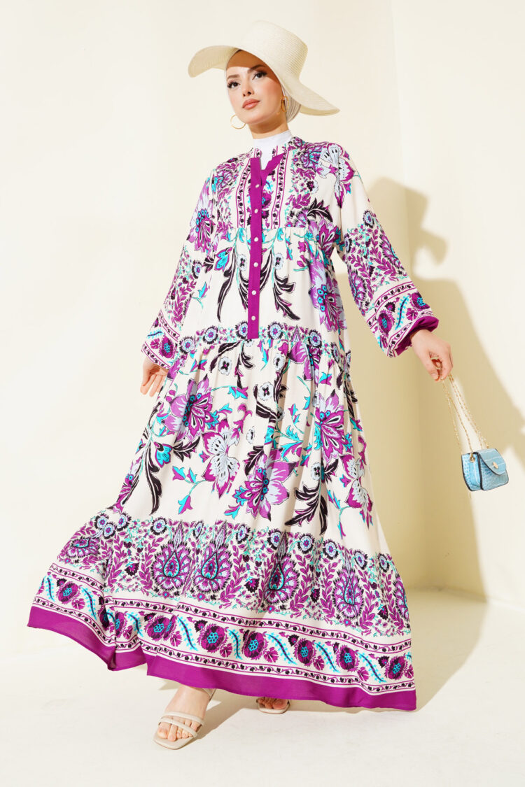Persimmon Cream Viscose Burkini Dress 2423 - Brand: Bigdart - Women's Clothing Wholesale - Globality Store