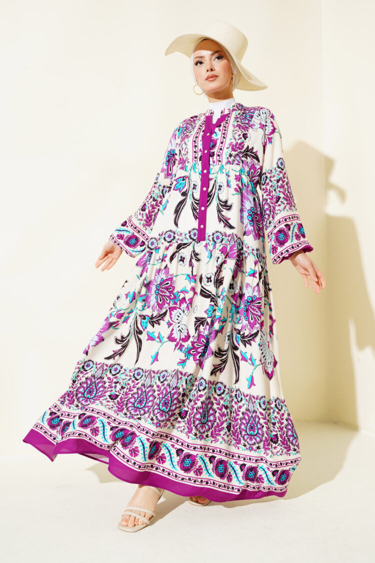 Persimmon Cream Viscose Burkini Dress 2423