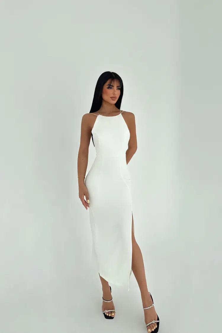 Rope Strap Back Detail Mini Dress
