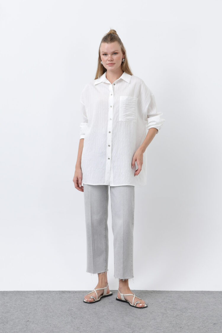 Shirt - Ecru - Brand: SOUL - Women's Clothing Wholesale - Globality Store