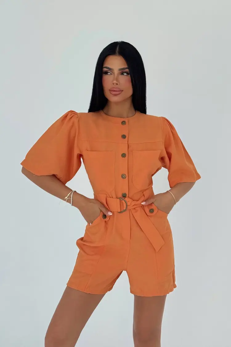 Pocket Detail Buttoned Jumpsuit