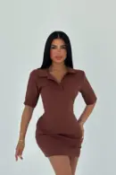 Shirt Collar Dress - Brand: EYYO ATELIER - Women's Clothing Wholesale - Globality Store