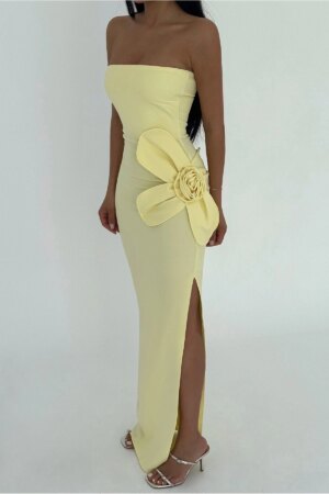Rose Detail Strapless Dress - Brand: EYYO ATELIER - Women & Kids, Baby Clothes Wholesale - Globality Store