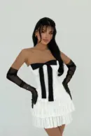 Strapless Dress With Gloves - Brand: EYYO ATELIER - Women's Clothing Wholesale - Globality Store