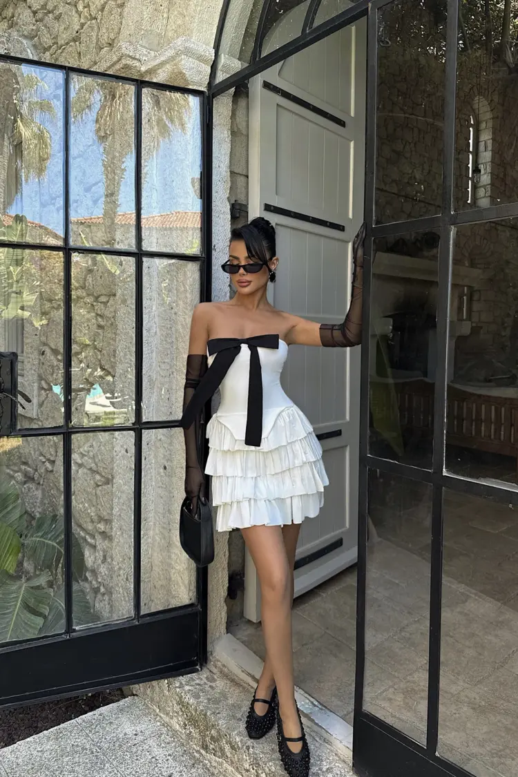 Strapless Dress With Gloves - Brand: EYYO ATELIER - Women's Clothing Wholesale - Globality Store