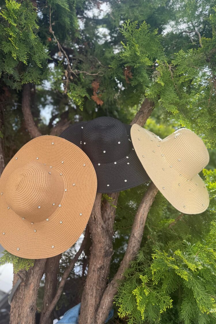 Full Stone Wide Straw Hat