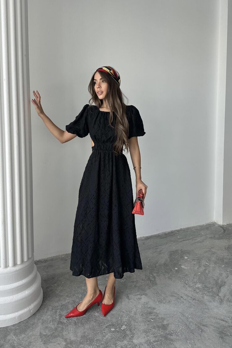 WholesaleBalloon Sleeve Belted Dress