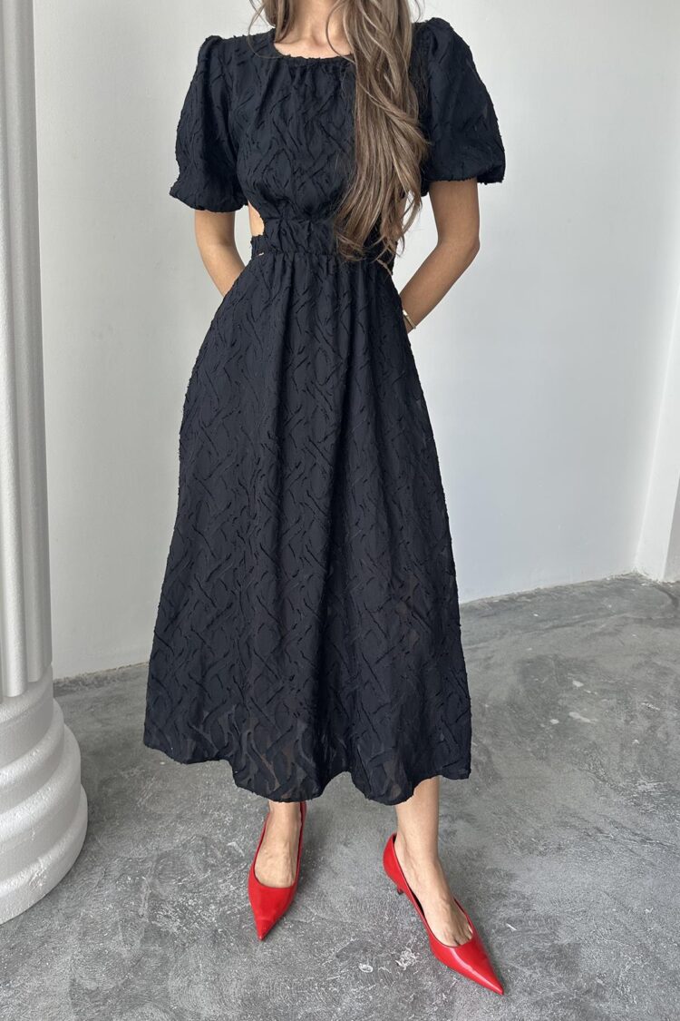 WholesaleBalloon Sleeve Belted Dress