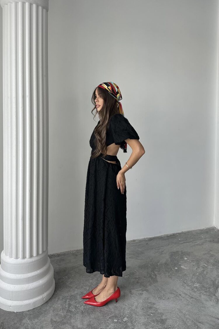 WholesaleBalloon Sleeve Belted Dress