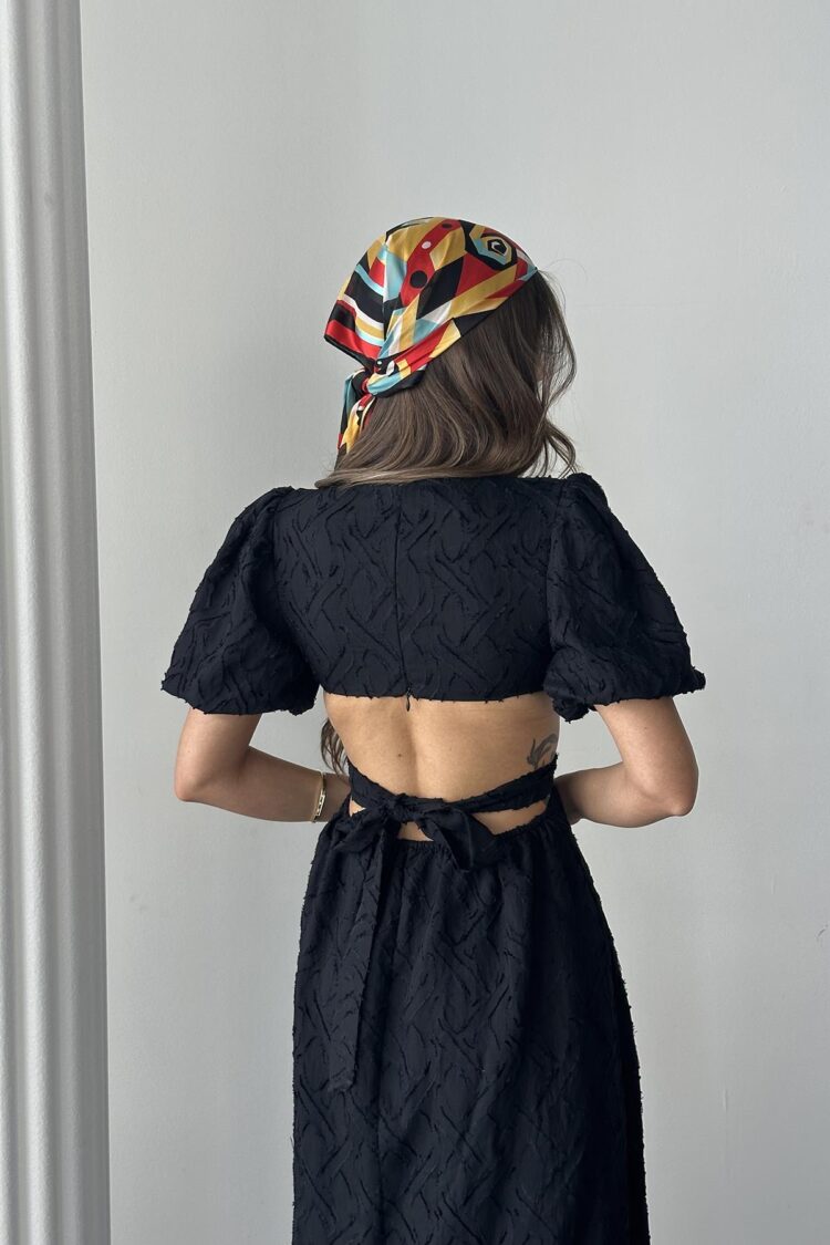 WholesaleBalloon Sleeve Belted Dress