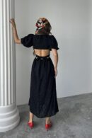 WholesaleBalloon Sleeve Belted Dress - Brand: Elisa - Women's Clothing Wholesale - Globality Store
