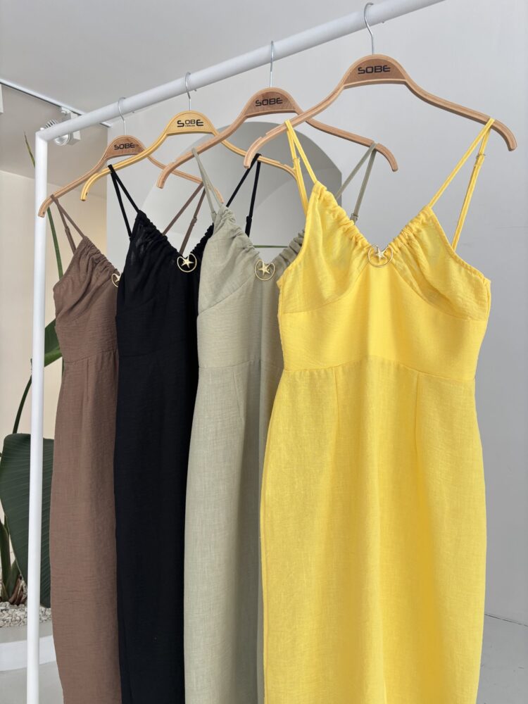 Front Slit Dress With Chest Accessory