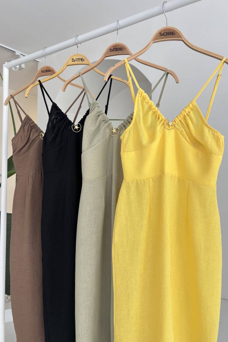 Front Slit Dress With Chest Accessory