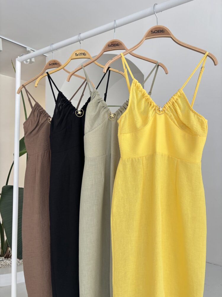 Front Slit Dress With Chest Accessory