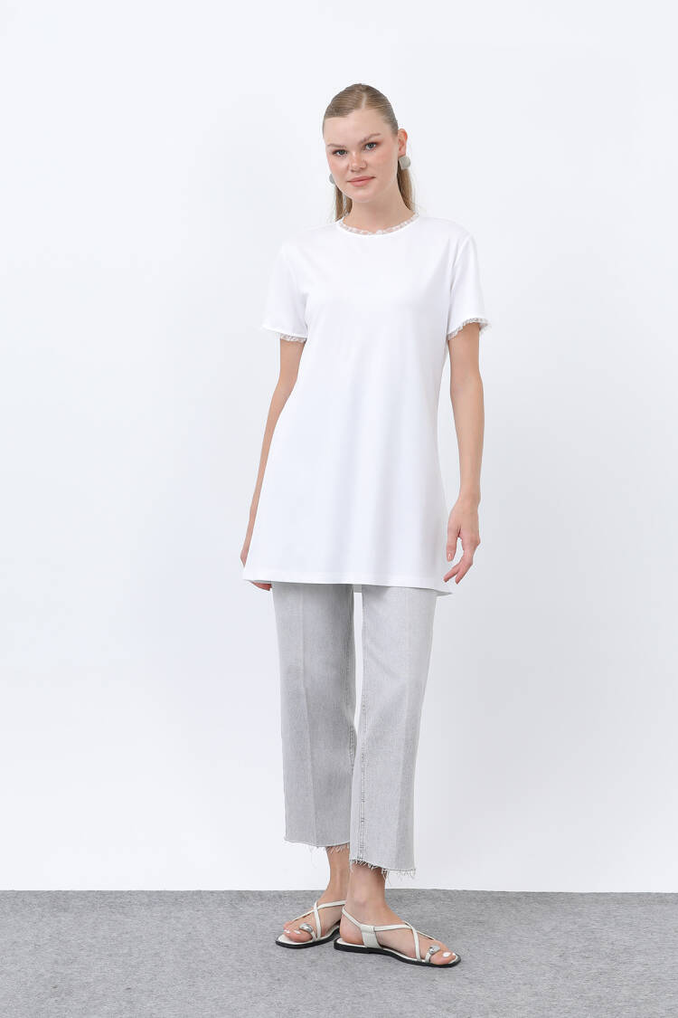 Women's Minimalist Ribbed Detailed Basic T-Shirt - Brand: Puane - Women's Clothing Wholesale - Globality Store