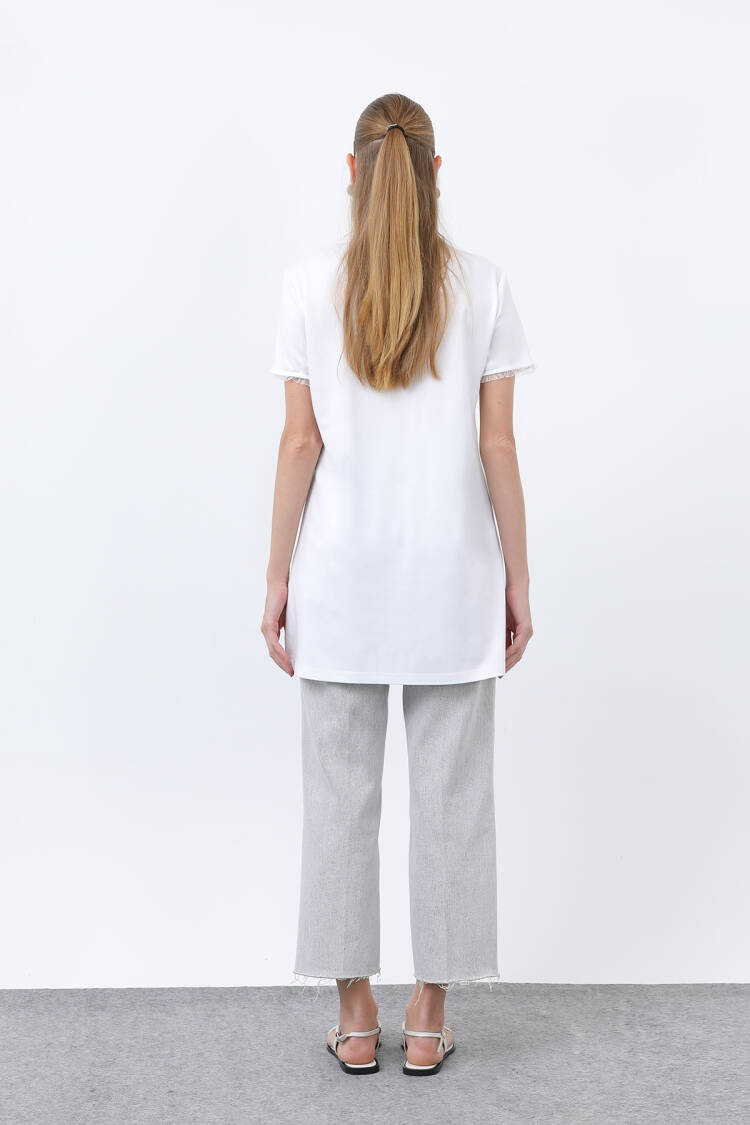Women's Minimalist Ribbed Detailed Basic T-Shirt