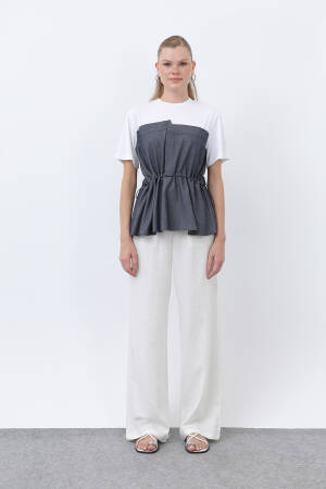 Women's Denim Detailed Blouse - Brand: SOUL - Women's Clothing Wholesale - Globality Store