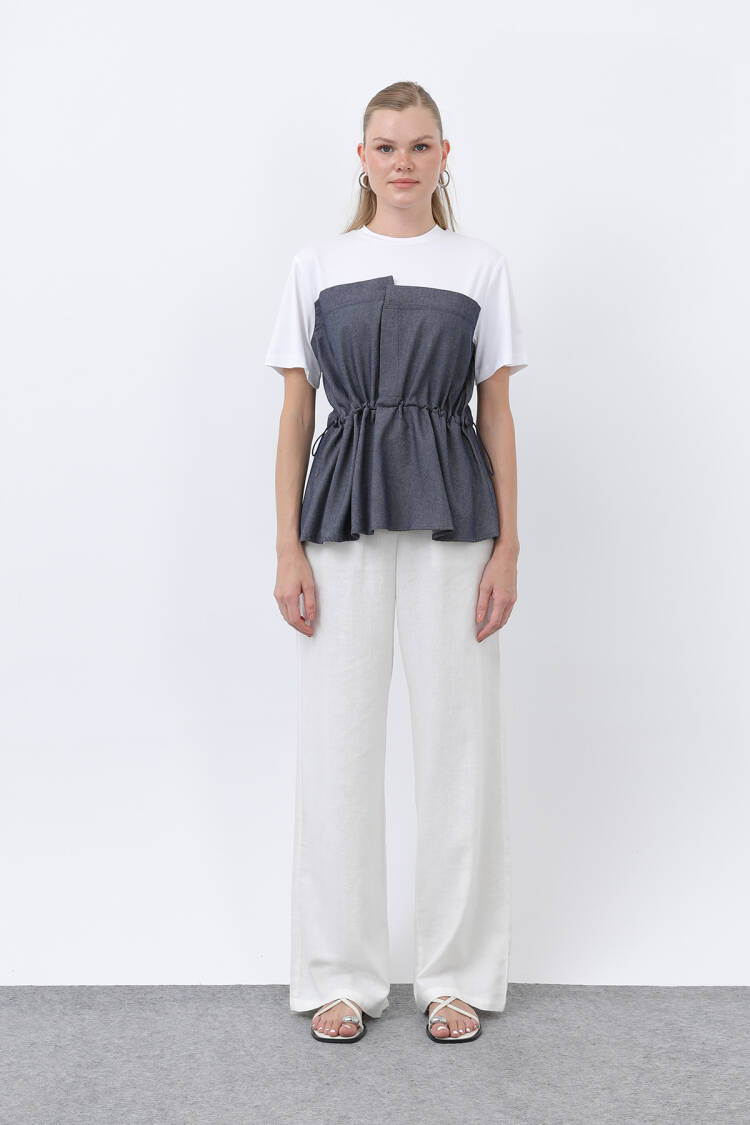 Women's Denim Detailed Blouse