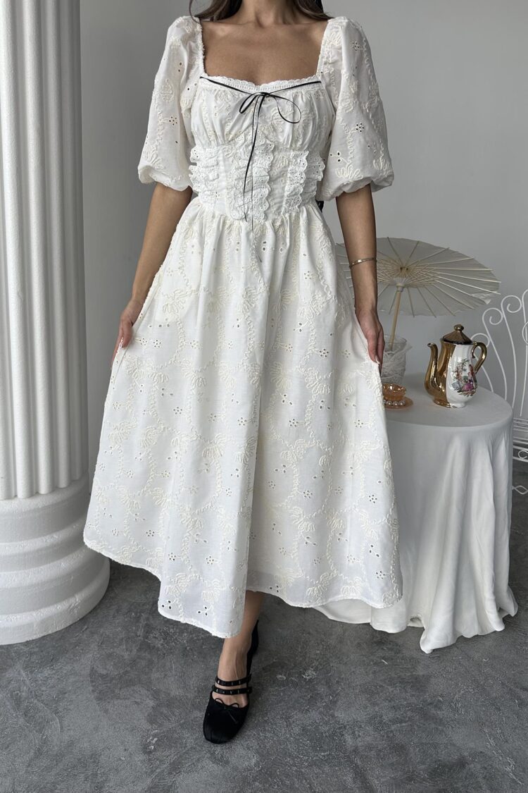 WholesaleLace Detailed Embroidered Dress