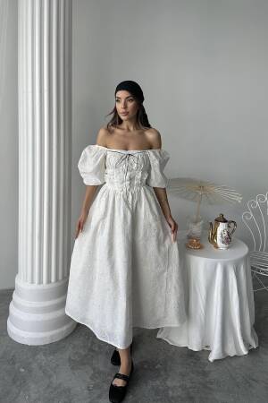 WholesaleLace Detailed Embroidered Dress - Brand: Elisa - Women's Clothing Wholesale - Globality Store